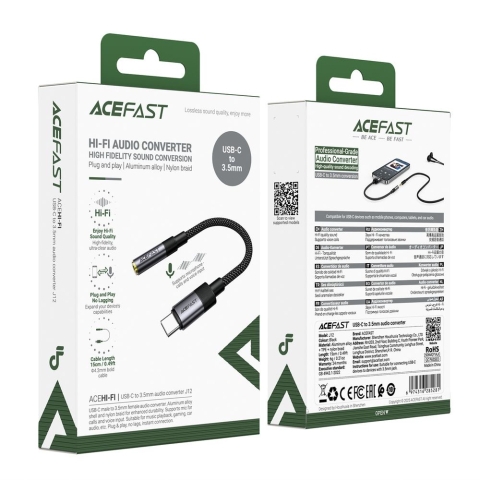 Адаптер Acefast J12 от USB-C към 3,5mm мини жак 