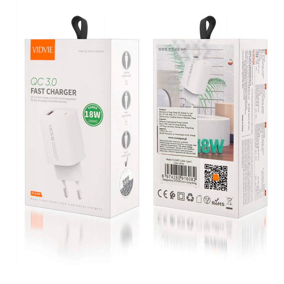Зарядно устройство VIDVIE PLE249 220V TC