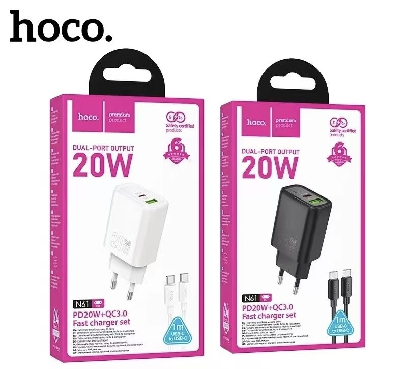 Charger HOCO N61 Type C to Type C 220V 20W