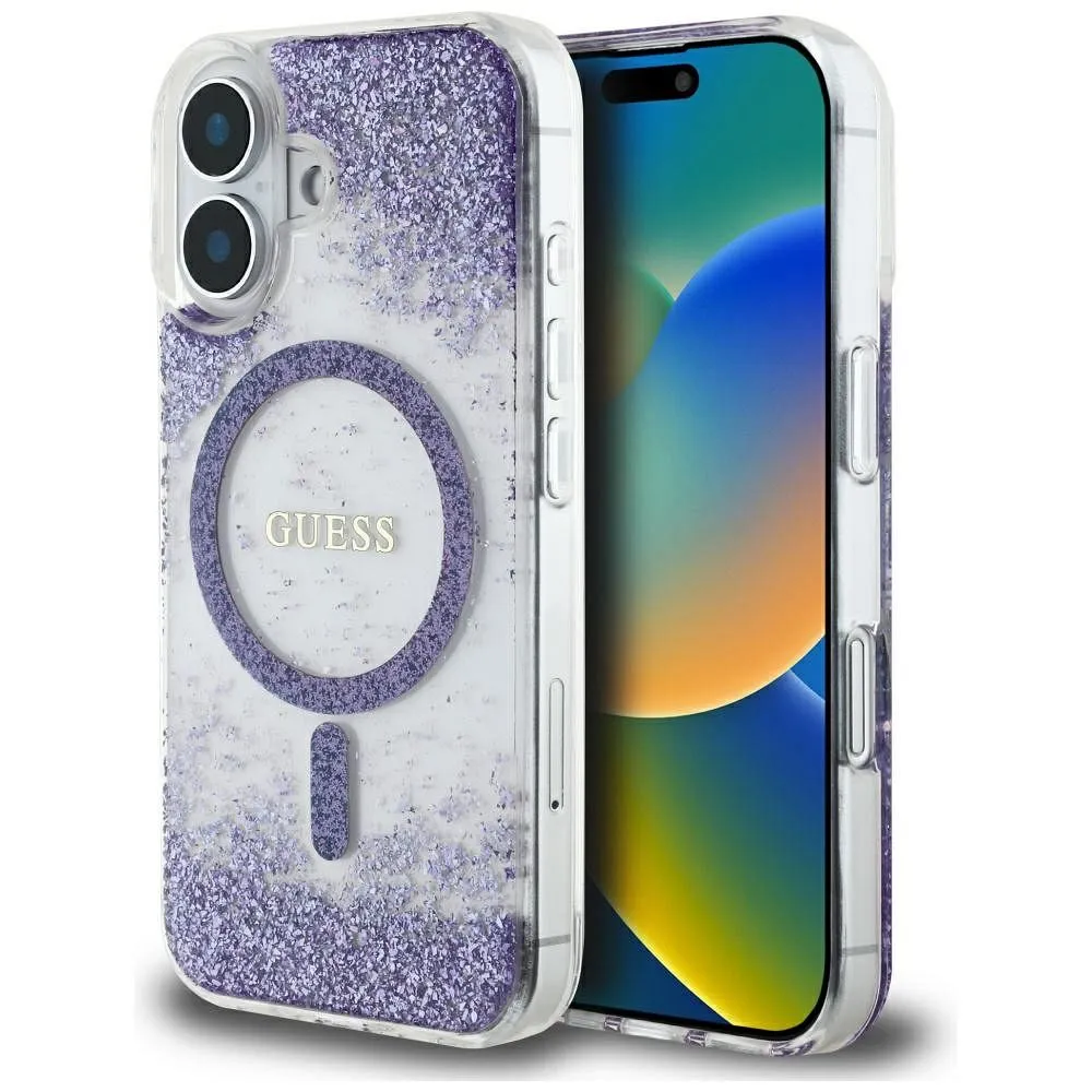 iPhone 16 GUESS CASE MagSafe ( Bottom Glitter) 