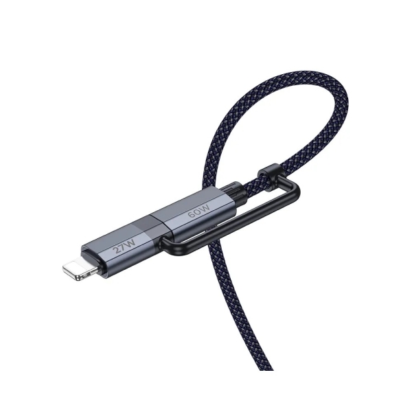 USB кабел HOCO 2в1 Type C to Type C / Lightning U134 1,2m 