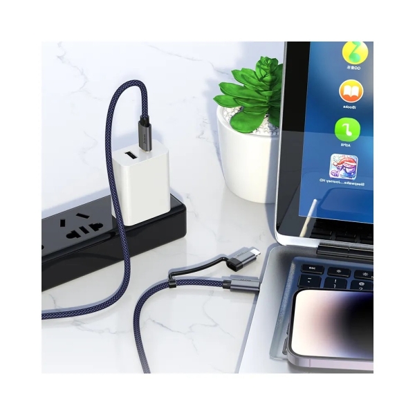 USB кабел HOCO 2в1 Type C to Type C / Lightning U134 1,2m 
