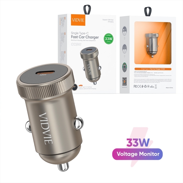 Авто зарядно VIDVIE CC541 12V-24V 33W C-C 60W