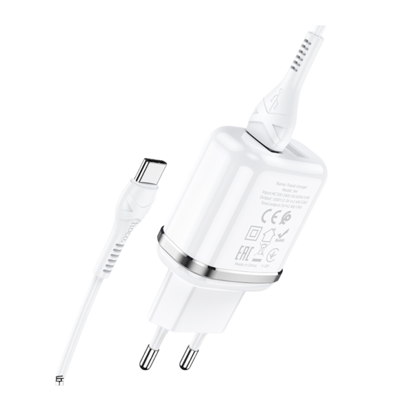 Зарядно устройство HOCO N4 2 USB to Type C 220V