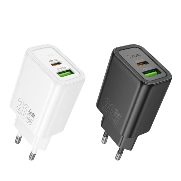 Накрайник адаптер 220V HOCO N61 USB-port Type C-port 20W