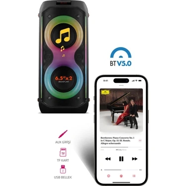 Powerway DUO XL 2X20 W Party Karaoke Bluetooth SPEAKER 