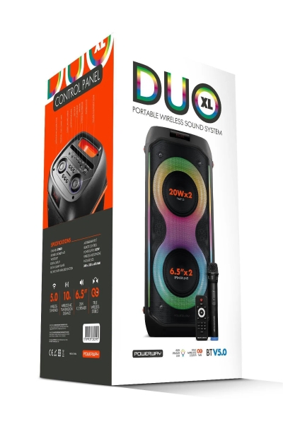 Powerway DUO XL 2X20 W Party Karaoke Bluetooth SPEAKER 