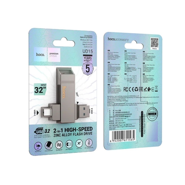 USB FLASH HOCO UD15 32GB USB 3.2 +USB
