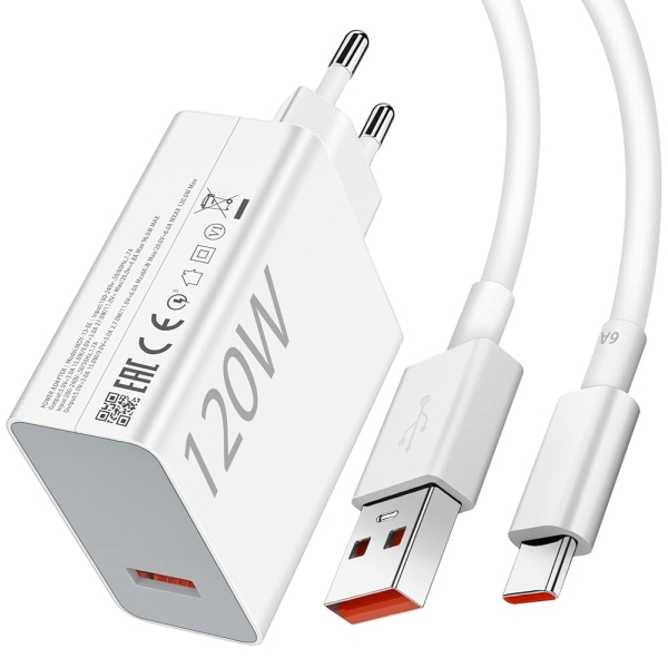 Оригинално зарядно XIAOMI original charger USB A QC3.0 3A 120W MDY-14-EE + data cable USB A to Type C 6A 1m 