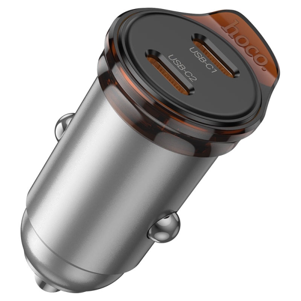 Авто накрайник HOCO NZ16B Rigorous PD45W (2 port Type C) 