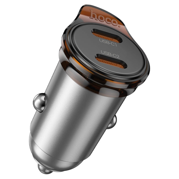 Авто накрайник HOCO NZ16B Rigorous PD45W (2 port Type C) 