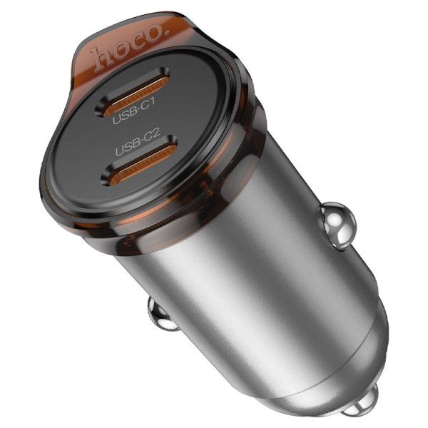 Авто накрайник HOCO NZ16B Rigorous PD45W (2 port Type C) 