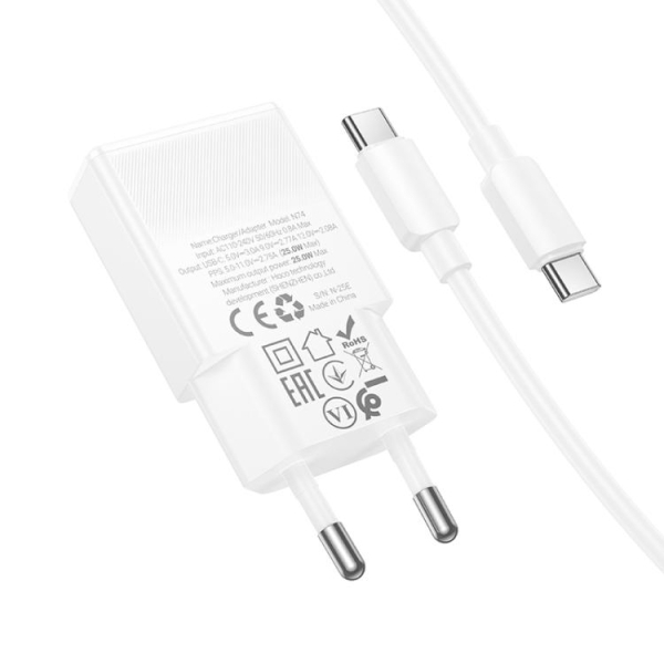 Зарядно устройство HOCO N74 Speed single-port PD25W ultra-thin charger set Type C to Type C