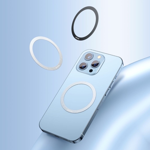 Baseus 2Pcs Magnetic Sticker For Wireless Charger Metal Plate Ring For Magsafe Phone Holder Iron Sheet Magnet 