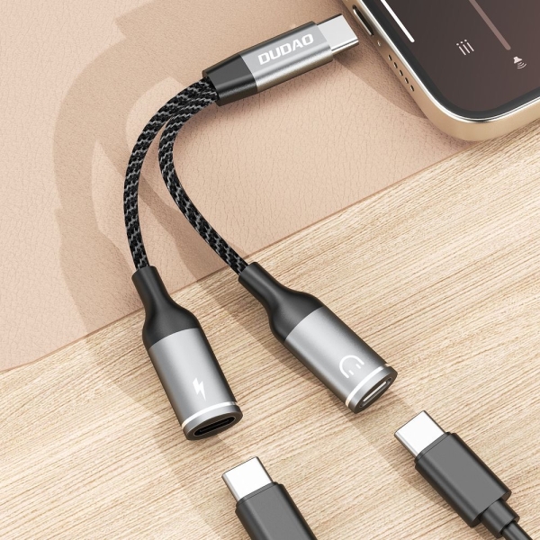 Адаптер Dudao L13C+ 2 в 1 USB-C
