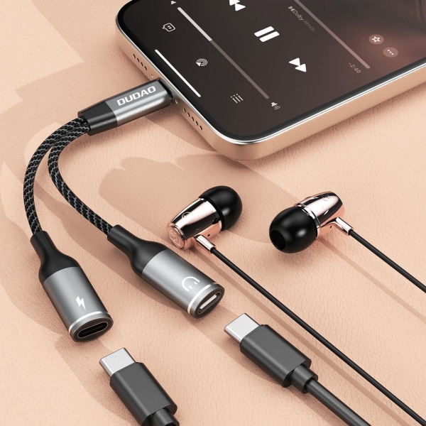 Адаптер Dudao L13C+ 2 в 1 USB-C