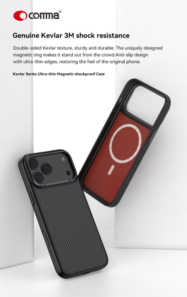 iPhone 18 Pro Max / iPhone 17 Pro Max Comma KEVLAR MAGSAFE SHOCKPROOF CASE